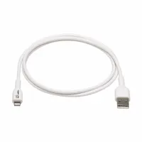 EATON TRIPP LITE Usb Cable: Type A End 1, Lightning End 2, White, 3.3 ft Lg, 2.0 USB Specification (MPN M100AB-01M-WH)