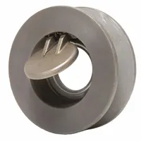 This CHAMPION swing check valve features a ductile iron wafer body and a 316 stainless steel disc. It is spring-loaded for rapid closing and has a 2 1/2 in pipe size. Used in piping systems to prevent reverse flow of water, oil, or gas