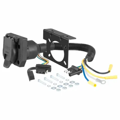 CURT Automotive Wiring Harness: 4-Way Flat, 4-Way Flat, Plastic, 17 in Overall Lg - Fleet and Vehicle Maintenance