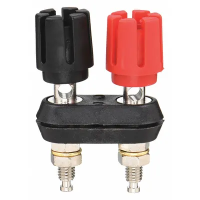 POMONA 6883 Double Binding Post, Brass/Nylon, Black/Red, 500V, 30A - Double Binding Posts