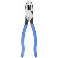 Linemans Plier: Flat, 9 3/8 in Overall Lg, 1 5/8 in Jaw Lg, 1 1/4 in Jaw Wd, 5/8 in Jaw Thick (MPN D2000-9NE)