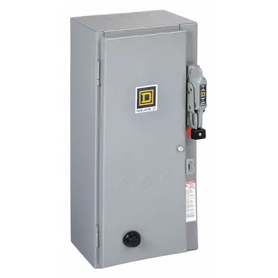 SQUARE D NEMA Combination Starter: Fusible Disconnect, 3 Poles, NEMA Size 1 - Fusible Starters with Thermal Overloads