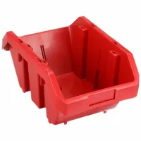 QUANTUM STORAGE SYSTEMS Cross-Stacking Bin: 9 1/4 in x 14 in x 6 1/2 in, Red, Label Holder Included (MPN QP1496RD)