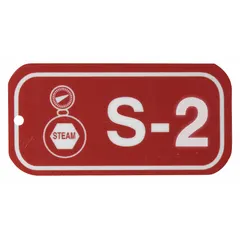 This S-2 size lockout tag is made of polystyrene plastic with English text and no header. It is used in lockout/tagout procedures to indicate that equipment is under maintenance and should not be operated.