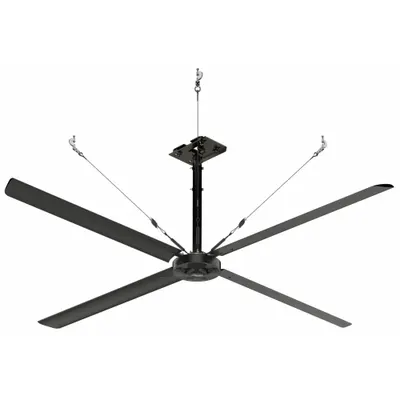 HUNTER INDUSTRIAL Ceiling Fan: 68,544 cfm Airflow, 12 ft Blade Dia, Variable Speeds, 240V AC - Industrial HVLS Ceiling Fans