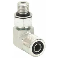 Hydraulic Hose Adapter: 3/8 in x 1/4 in Fitting Size, Male x Male, ORS x ORB, Rigid, 90° Elbow (MPN FF1868T0604S)