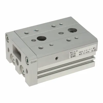 SMC Air Slide Table: 30 mm Stroke Lg, 16 mm Bore Dia, Mfr Part # MXS16-30, MXS Series - Pneumatic Slide Tables