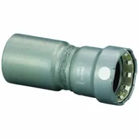 VIEGA MEGAPRESS Crimp Fitting: 1 1/2 in Pipe x 1 1/4 in Pipe Size, FTG x Press-fit, Carbon Steel (MPN 84195)