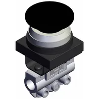 Shuttle Valve: VM100 Series, Mushroom Button Actuator, 3 Ports, 1/8 in BSPT, Side-Ported Body (MPN VM130-01-30BA)