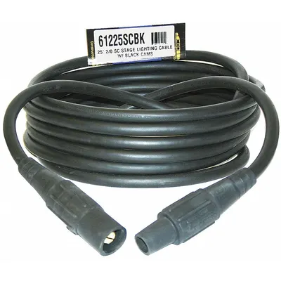 SOUTHWIRE Cam Lock Power Cable: 25 ft Cord Lg, 600V AC, CL20FBK, CL20MBK, 2/0 AWG Wire Size - Cam Lock Extension Cords