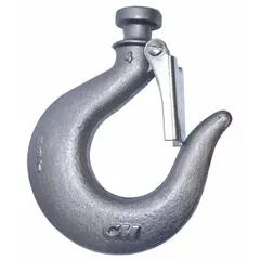 This bottom hook assembly is designed for use with CM 640 Series lever chain hoists. It includes a latch and supports a compatible load capacity of 12,000 lb. Suitable for heavy lifting and rigging applications in industrial maintenance and construction.