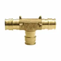 UPONOR Barbed Tee: 1 in ID x 1 in ID x 1 in ID Size, Barbed x Barbed x Barbed x Barbed, Brass (MPN LF4701010)