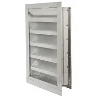 21"H 21"W Drnbl Extrd Alu Intake Louver: Flanged, Surface Mount, 17 1/2 in H, 17 1/2 in W, Aluminum (MPN 20UA08)