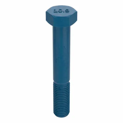 METRIC BLUE Hex Head Cap Screw: Steel, Class 10.9, Blue Phosphate, M20-2.50, Coarse - Class 10.9 Steel Hex Head Cap Screws