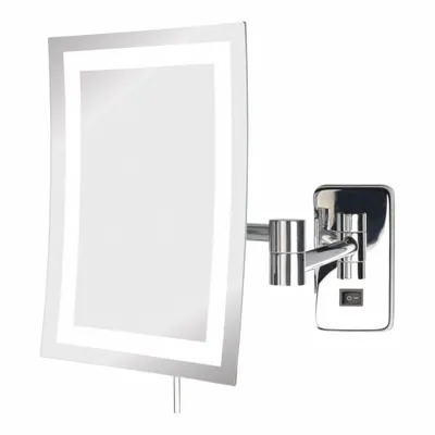 SEE ALL INDUSTRIES Makeup Mirror: Rectangular, Glass, 13 in Overall Ht, 11 in Overall Wd, 3 in Overall Dp - Makeup Mirrors
