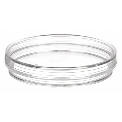 CELLTREAT Petri Dish: 100 mm Dia, 15 mm Overall Ht, No Surface Treatment, Grip Ring - Petri Dishes