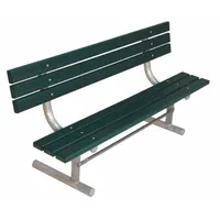 ULTRASITE Outdoor Bench: Extra Heavy-Duty, 96 in Overall Lg, 35 in Overall Ht, Green, Silver (MPN g940P-GRN8)