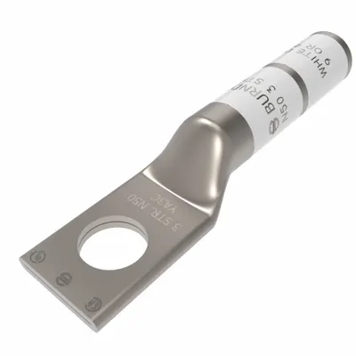 BURNDY Compression Lug: 5/16 in Stud Size, 3 AWG – 3 AWG For Wire Sizes, Solid/Stranded Wire Type - One-Hole Compression Lugs