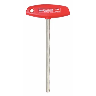 WIHA Hex Key: 0 Ball Ends, 2.5 mm Tip Size, Metric, Short, Alloy Steel, Chrome - T-Shaped Hex Keys