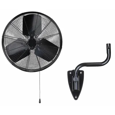 Dayton Mounted Fan: 20 in Blade Dia, 120V AC, 1/7 hp Motor HP, Wall Mount, Oscillating - Standard Industrial Wall-Mount Fans