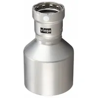 VIEGA MEGAPRESS Crimp Fitting: 4 in Pipe x 3 in Pipe Size, FTG x Press-fit, Steel, FKM (MPN 26755)