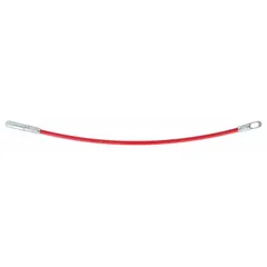 Steel leader-end attachment for use with 1/8 in metal fish tape. Features a Heat and Bend Attachment that allows the leader to be shaped for navigating tight turns. Used for routing cables through walls, conduits, and ceilings in electrical and low-voltage installations.