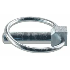Standard lynch pin with 7/16 in shank diameter and 1-1/2 in usable length. Sold in a pack of 10. Designed for securing components such as clevis pins or hitches in agricultural machinery, material handling, and power transmission applications where a quick-release, non-threaded fastener is needed.