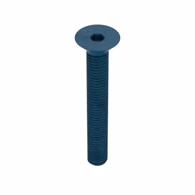 METRIC BLUE Socket Flat Head Screw: M8x1.25 Thread Size, 60 mm Lg, Flat, Blue Phosphate - Flat Head Socket Cap Screws