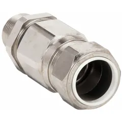 Enhanced Rating Cord Connector: Brass, 1/2 in MNPT, 0.26 in to 0.55 in, Silver, 1 Cords (MPN 20T30505). Key specifications — Box Connection: 1/2 in MNPT; Connection Orientation: Straight; Cord Dia. Range: 0.26 in to 0.55 in; Grommet Color Code: No Code; Hazardous Location Rating: Class III, Division 2; IP Rating: IP66; Body Color: Silver; Body Material: Brass.