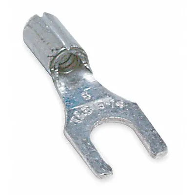 STA-KON Fork Terminals: Bare, #8 Stud Size, 12 AWG – 10 AWG Wire Range, Locking Fork - Non-Insulated Fork Terminals