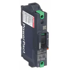 This 15 A B-Frame molded case circuit breaker from the BGL series provides overcurrent protection with a maximum interrupting rating of 100kA at 240V AC. It features a fixed instantaneous trip and Everlink Lug connections on both ends, supporting any phase connection. Suitable for branch circuit protection in industrial electrical panels and machinery.