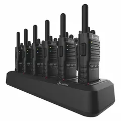 This FRS analog two-way radio operates at 2 W with 22 channels and no display, providing up to 18 hours of use. No FCC license is required for operation. Suitable for short-range voice communication in business and personal settings such as retail, hospitality, construction, and events.