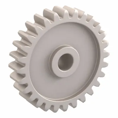 KHK GEARS Spur Gear: Module m 1, 28 Teeth, 5 mm Bore Dia, Duracon, 20° Pressure Angle - Metric Spur Gears with Standard Hub