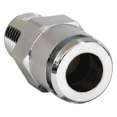 PARKER Quick Connection Coupling: Coupling Body, 3/8 in Pipe x 1/4 in Pipe x 3/8 in OD Size - Chrome-Plated Brass Quick-Disconnect Tube Fittings