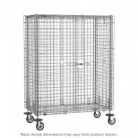 METRO Security Cart: 900 lb, 36 in L x 30 in W Self, 41 in L x 34 in W x 69 in H Overall Dim, Silver (MPN SEC63EC)