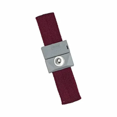 SCS Static Control Wrist Strap: Elastic, Burgundy, 3.5 in Strap Lg - Max, 1 Strap Conductors - Elastic Antistatic Wrist Straps