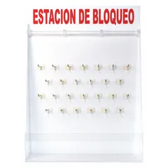 This BRADY lockout station is an unfilled, wall-mountable board made of polystyrene with an open-front cover and a clear door for visibility. It includes a Spanish Lockout Board and is sized for small stations holding 1 to 20 lockout devices. Use it to organize and centralize lockout/tagout equipment for maintenance and repair procedures.