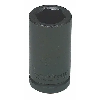 WRIGHT TOOL Impact Socket: 3/4 in Drive Size, SAE, 1 7/16 in Socket Size, 6-Point, Deep - 3/4" Drive Impact Sockets
