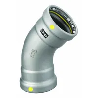 VIEGA MEGAPRESS Crimp Elbow Fitting: 4 in Pipe x 4 in Pipe Size, Press-fit x Press-fit, Carbon Steel (MPN 28640)