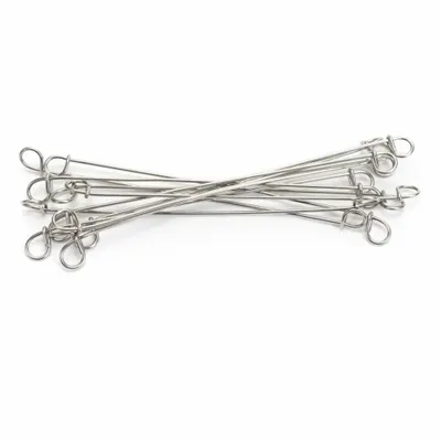 OEM Double-Loop Wire Ties, 4 in Lg, 16 ga, 304 Stainless Steel, 0.062 in Wire Dia