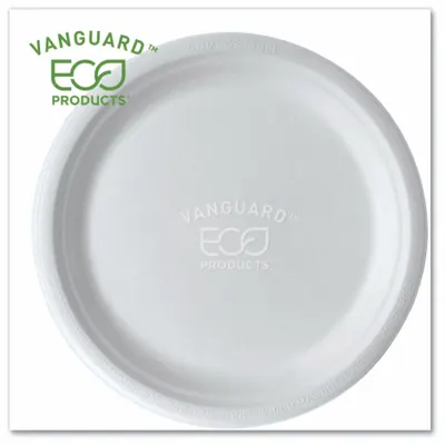 OEM APPROVED VENDOR Compostable Fiber Dinner Plate, 10 in, Round, Uncoated, 500-Pack - Compostable Fiber Plates