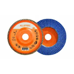 Contaminant-free grinding wheel for stainless steel, designed to prevent cross-contamination from iron or other metals. Type 29 shape with 36 grit for blending, grinding, and finishing. 7 in diameter, 5/8"-11 arbor, sold in a pack of 10.