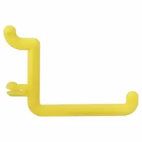 FUNCTIONAIRE Single Rod Pegboard Hook: 1/4 in Peg Hole, For 1 in Pegboard Hole Spacing, Yellow, 8 PK (MPN FH4-2)