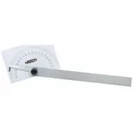 INSIZE Protractor: 8.110in Blade Lg, 0°to 180°, 1° Graduations, +/-0.3° Accuracy, Steel (MPN 4781-85A)