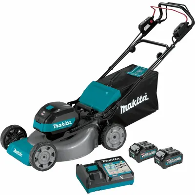 MAKITA Battery-Powered Lawn Mower: Self-Propelled, 21 in Cutting Wd, Side Discharge Location - Battery-Powered Lawn Mowers