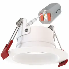 LITHONIA LIGHTING Wafer LED Downlight: 2 in Dia, 544 lm_725 lm_907 lm, 2700K/3000K/3500K/4000K/5000K (MPN WF2 DREG SM ALO25 SWW5 90CRI 120 MW M6). Key specifications — Trim Color: White; LED Replacement For: 100W INC/23W-26W CFL; Dimmable: Yes; Color Temperature: 2700K; Brand: LITHONIA LIGHTING; Voltage: 120V AC.