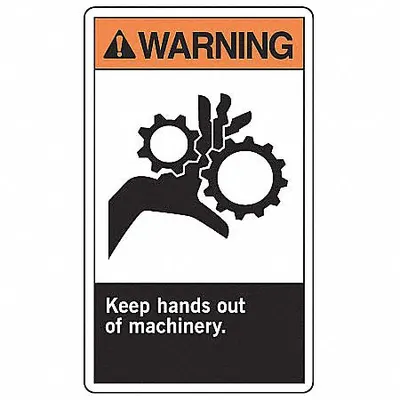 ACCUFORM Warning: Keep Hands Away Out of Machinery Sign - Warning: Keep Hands Away Out of Machinery. Signs