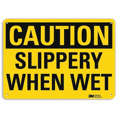 LYLE Caution: Slippery When Wet Sign, 10 x 14 in, Mounting Holes - Caution: Slippery When Wet Signs