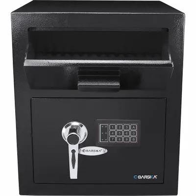 BARSKA Cash Depository Safe: Digital Combo Lock, 1.1 cu ft Capacity, Steel - Combination Lock Depository Safes