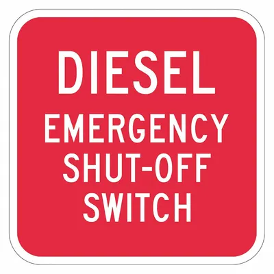 LYLE Square Diesel Emergency Shut-Off Switch Sign - Square Diesel Emergency Shut-Off Switch Signs